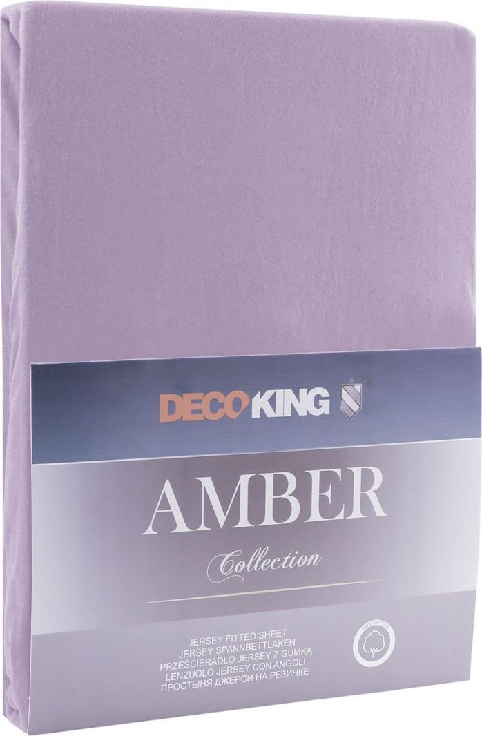 Decoking Prześcieradło Bawełniane Amber Lavenderfioletowyple 100-120x200+30