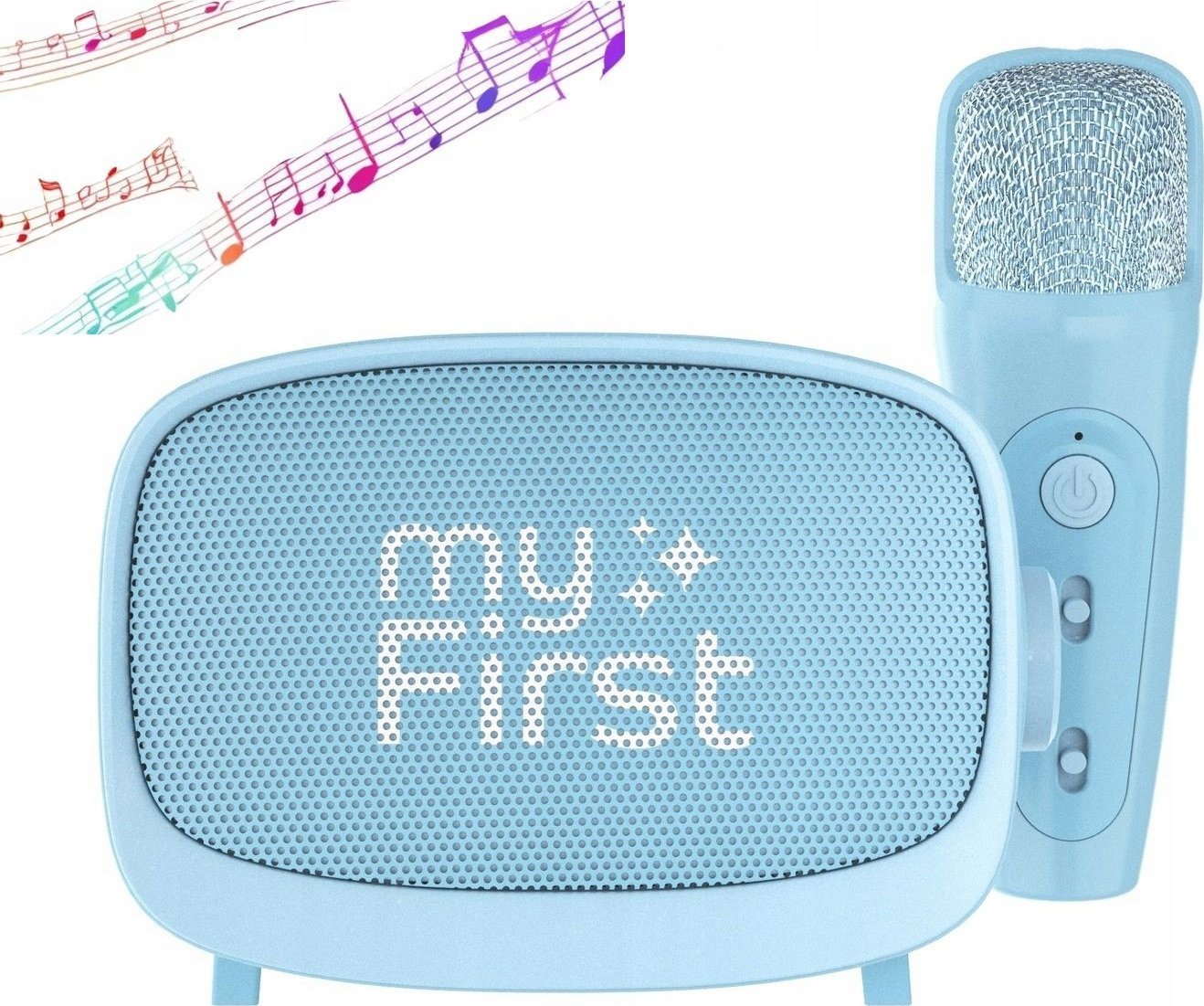 Głośnik Mikrofon Zestaw 2w1 Karaoke Na Bluetooth Aux Microsd Dla Dziecka / Myfirst Voice 2/ Niebieski