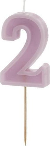 Świeczka urodzinowa 2 fioletowa 6cm