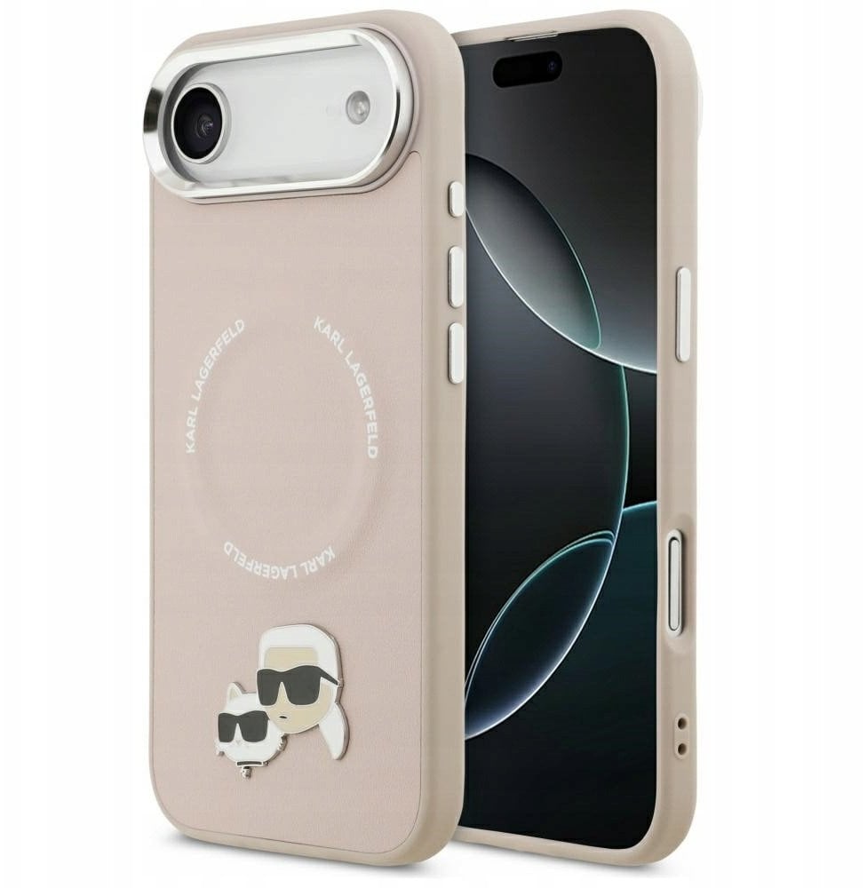 Karl Lagerfeld Karl & Choupette Pins MagSafe Case for iPhone Air Pink