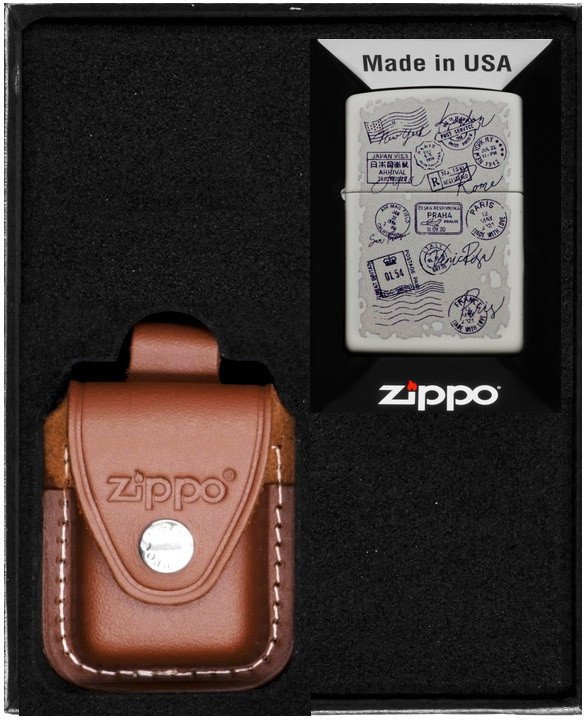 Zestaw ZIPPO Zapalniczka STAMPS DESIGN Prezentowy No4