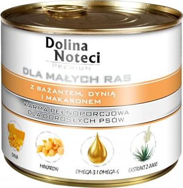 Dolina Noteci Dolina Noteci PREMIUM dla psów małych ras z bażantem dynią i makaronem 12x185 g
