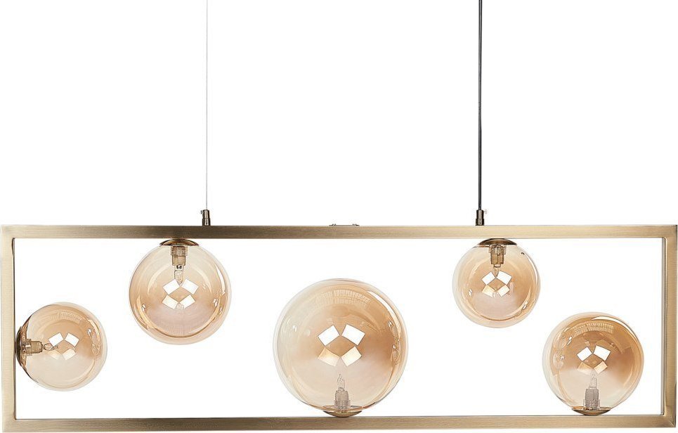 Lampa wisząca Beliani Lampa wisząca metalowa mosiężna GEEHI