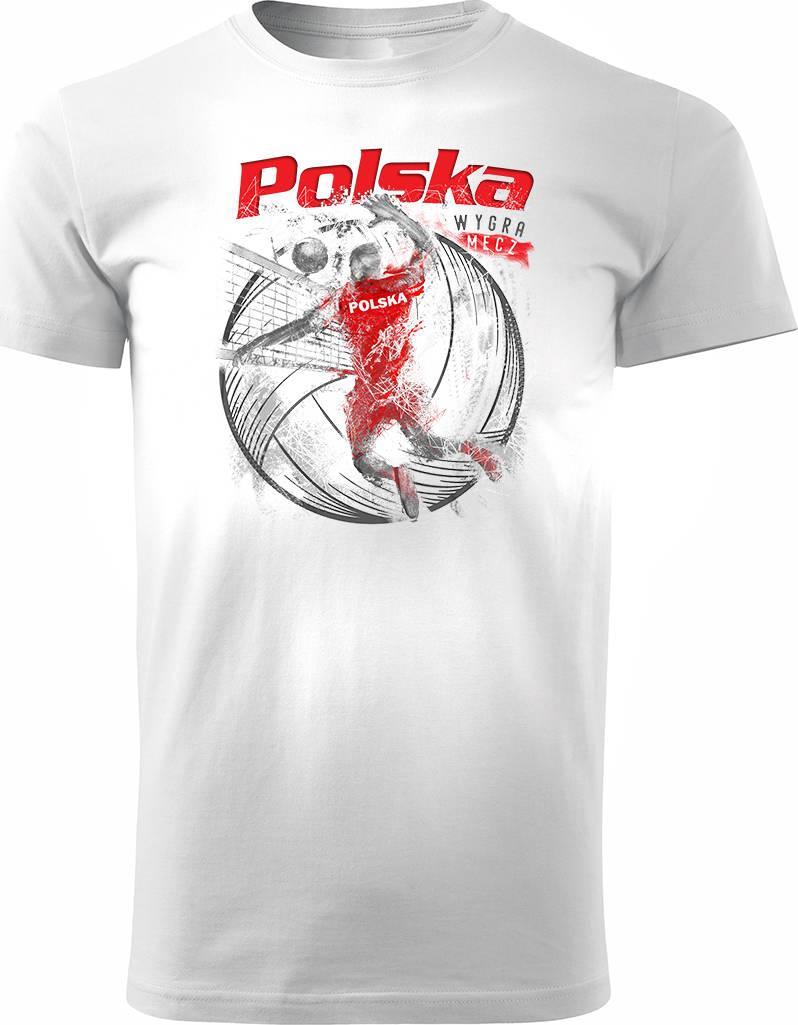 Topslang Koszulka polska siatkówka dla kibica do siatkówki siatkówka Volleyball męska biała REGULAR r. M