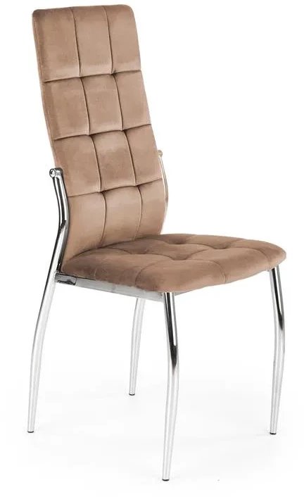Krzesło tapicerowane K416 VELVET beżowe HALMAR