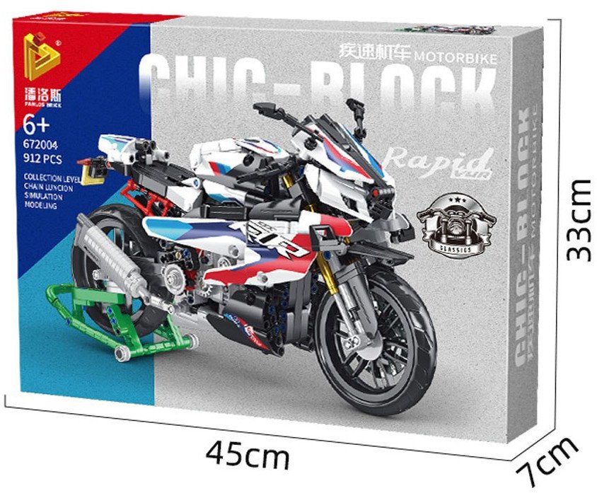 Zestaw Klocków Motocykl Ścigacz Biały 912el. EDUKAMP