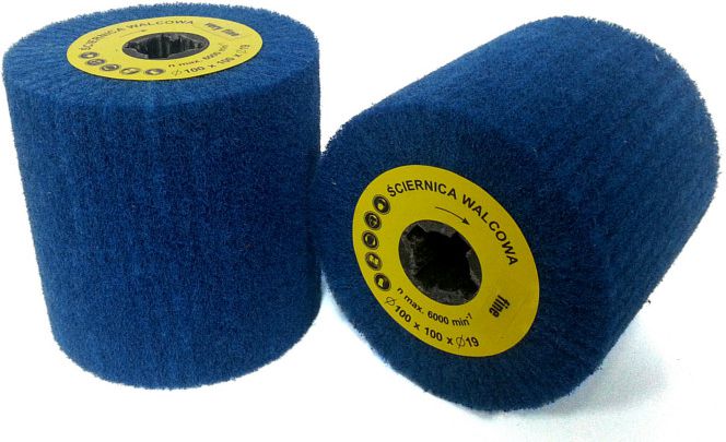 Glob Ściernica listkowa walcowa z włókniny cyrkonowej 100 x 100 x 19mm FINE (GLOB-SLW-10019-FINE-CYRKON)