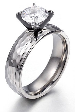 SREBRNY PIERŚCIONEK OBRĄCZKA ŚLUBNA STAL 316L r.17