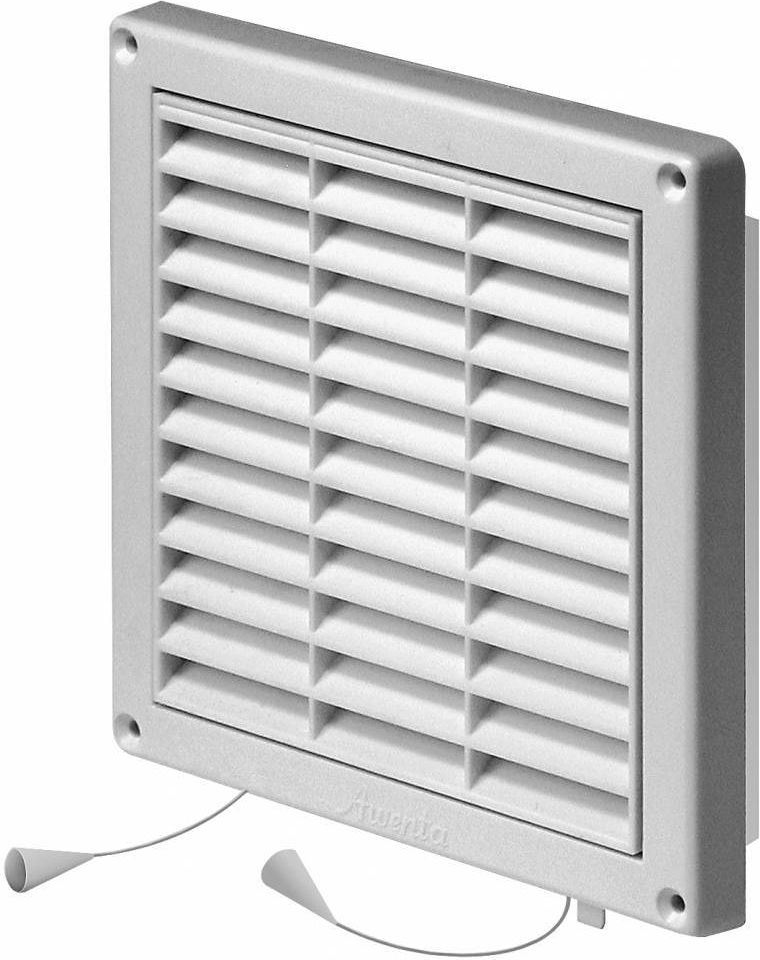 AWENTA Kratka wentylacyjna biała z żaluzją i siatką 130 x 130mm średnica 100mm (T55)
