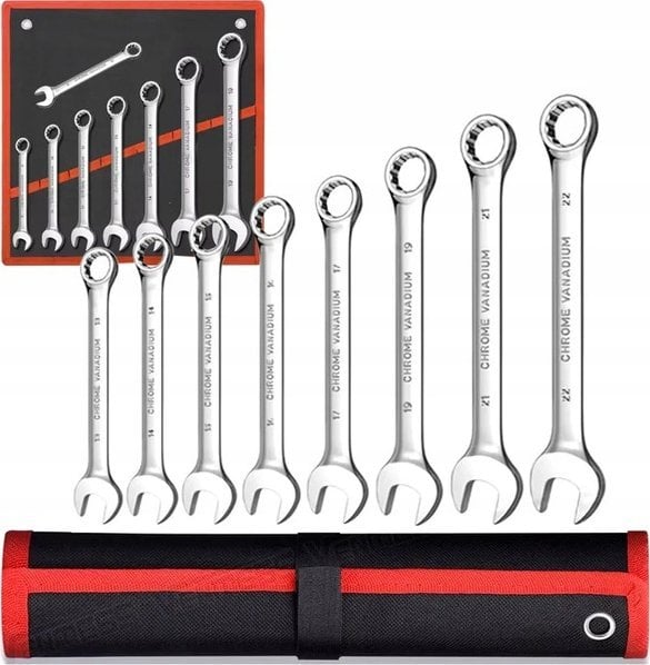 Extralink | Zestaw kluczy płasko-oczkowych | 8 el. klucze płaskie oczkowe etui 8-22 mm