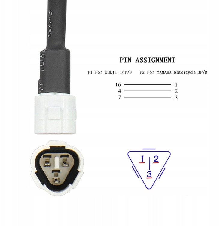 ADAPTER OBD2 YAMAHA 3 PIN DO MOTOCYKLI