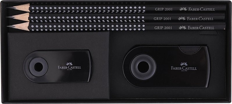 Faber-Castell Zestaw Faber-Castell 3 ołówki + gumka + temperówka -