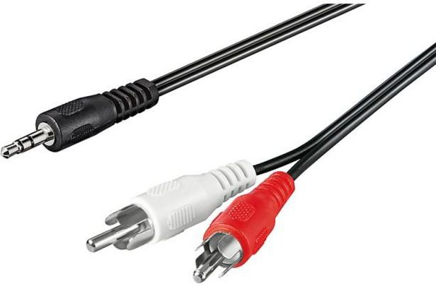 Kabel Techly Jack 3.5mm - RCA (Cinch) x2 0.5m czarny (504402)