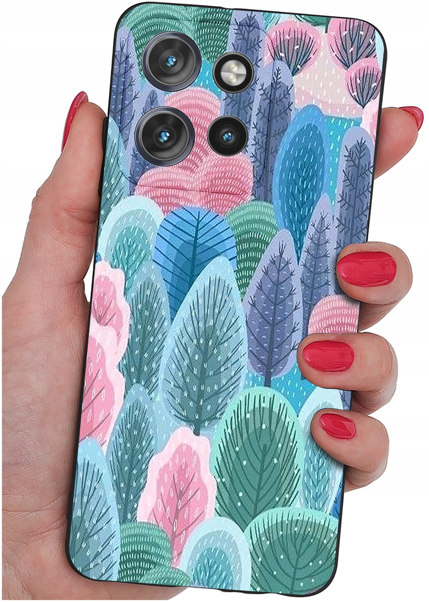 Etui do Motorola Moto EDGE 50 Neo WZORY |SILIKONOWE MATT CASE + SZKŁO 9H