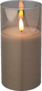 Kaemingk Świeczka w szkle LED ozdobna szara 15 cm