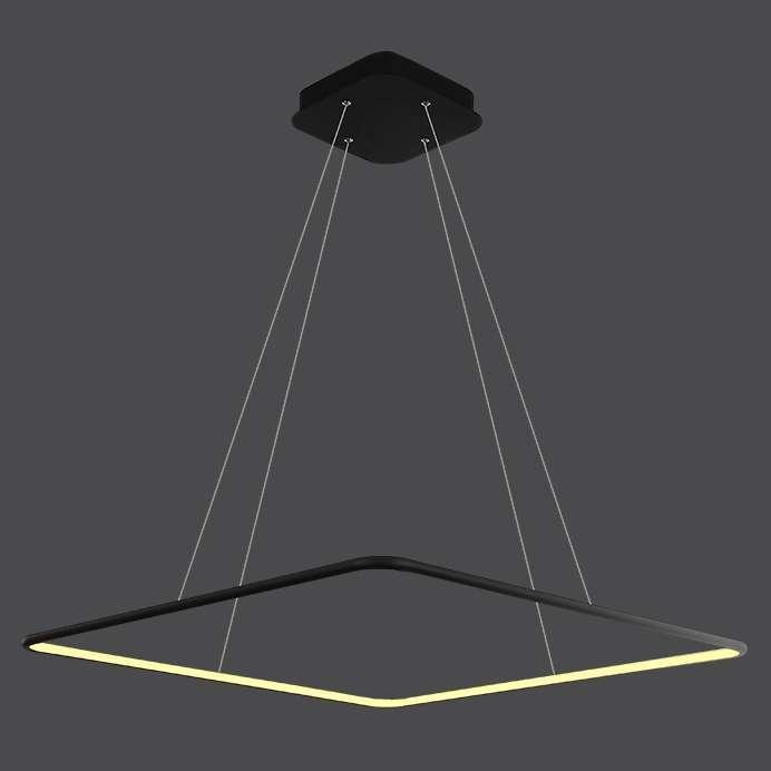 Lampa wisząca Mdeco LAMPA wisząca MDECO SLIM/000007/4000/B kwadratowa OPRAWA metalowa ramka LED 40W 4000K zwis czarny