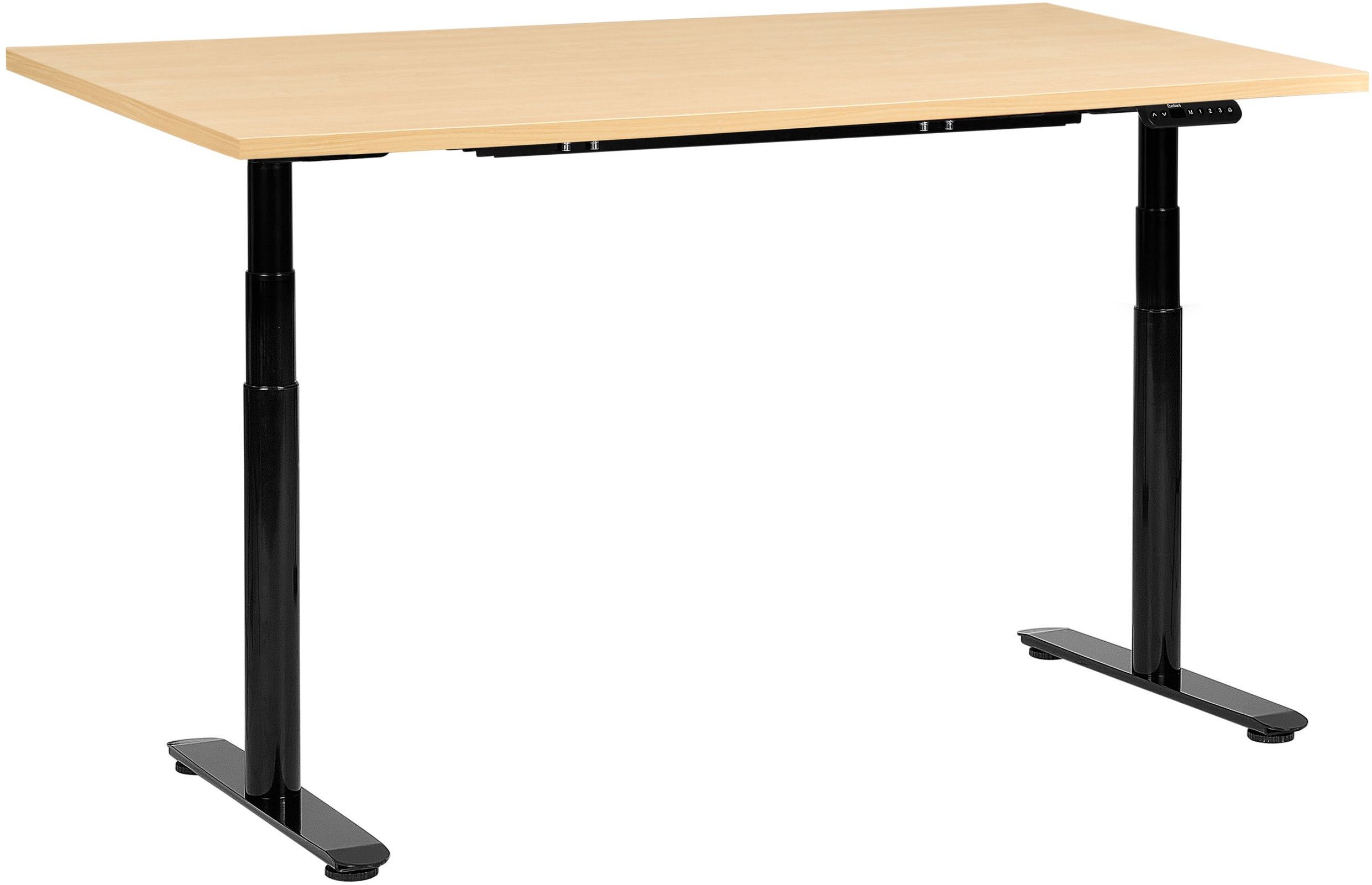 Biurko regulowane elektrycznie DESTINAS Czarny/ jasny brąz 160 cm 72 cm