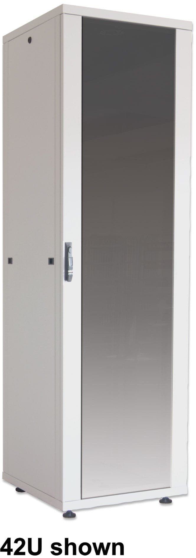 INTELLINET 48,3 cm 19 Zoll Netzwerkschrank Basic Line 42 HE 2033x600x800mm HxBxT Flatpack Traglast 600kg grau