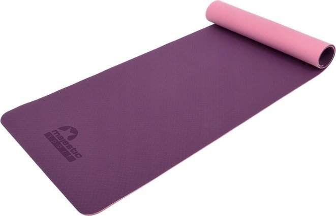 Mata do ćwiczeń Majestic Sport YOGA 183x61x0,6 cm różowa