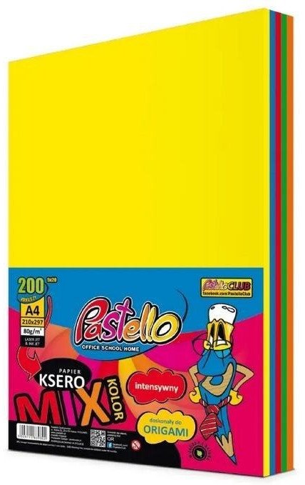 Papier ksero A4 80g 5 kolorów 200 arkuszy