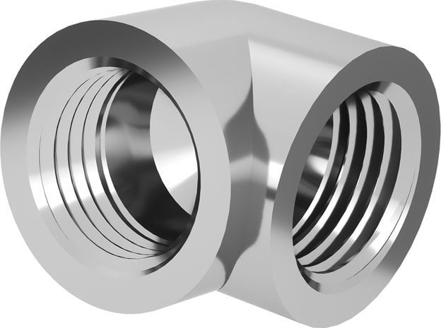 Barrow Barrow Adapter 90 Grad G1/4 Zoll IG auf G1/4 Zoll IG - silber