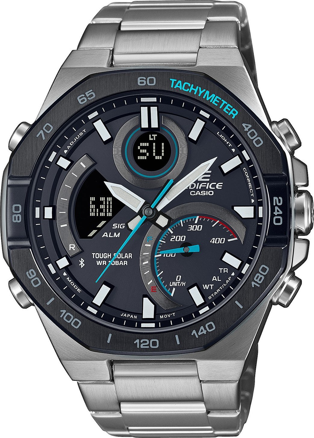 Zegarek sportowy EDIFICE Casio Edifice ECB-950DB-1AEF BLUETOOTH100m srebrny