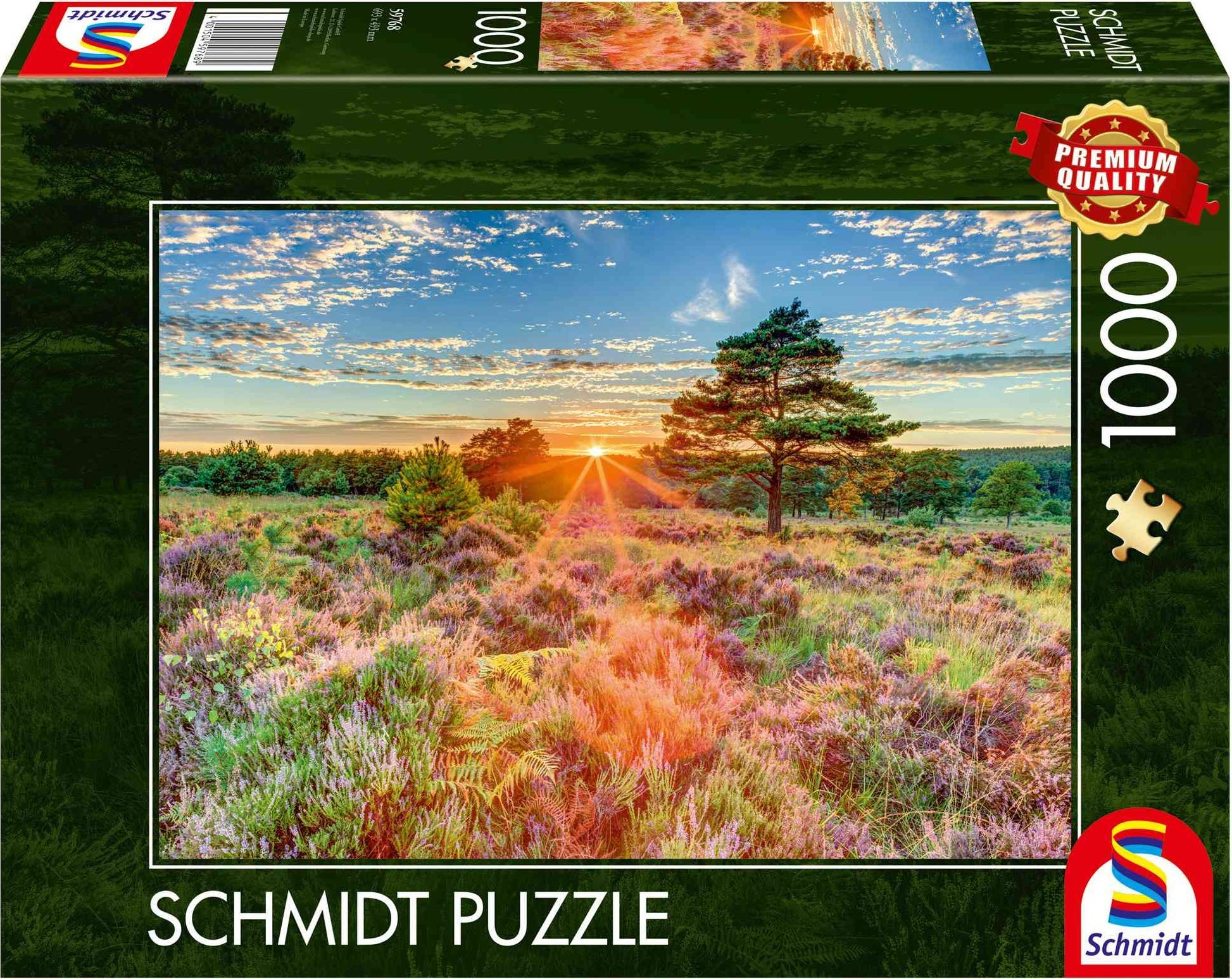 Schmidt Spiele Puzzle PQ 1000 Zachód słońca na wrzosowisku G3