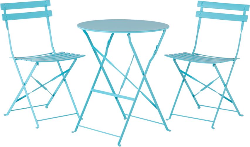Beliani Zestaw mebli balkonowych metalowy niebieski FIORI