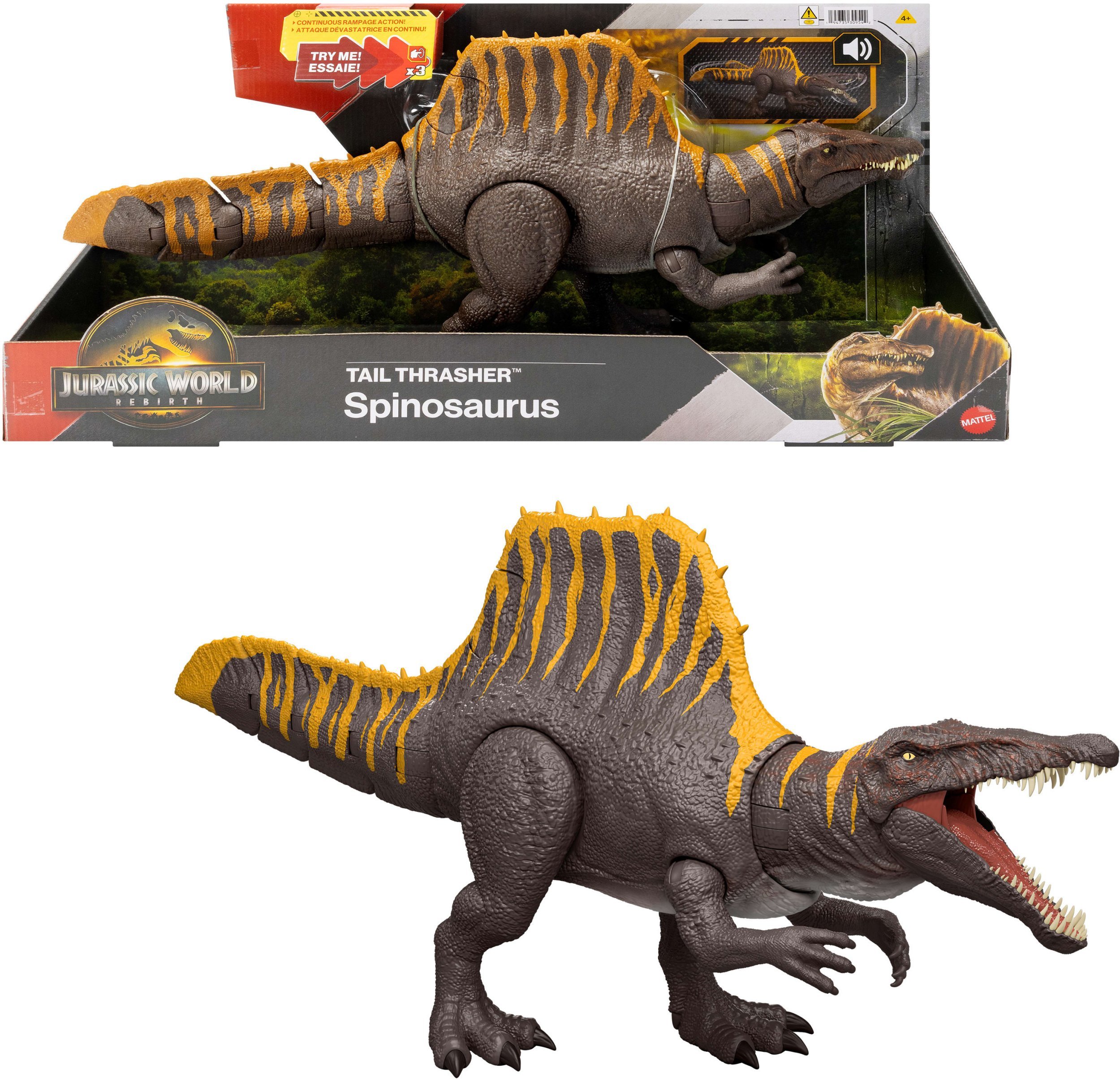 Figurka Mattel Jurassic World - Odrodzenie Tail Thrasher™ Spinozaur (JGB56)