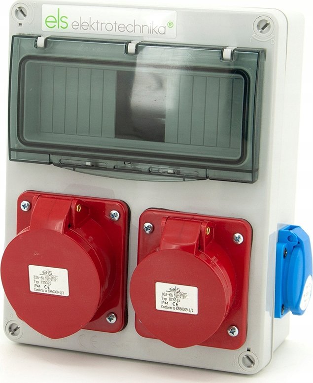 ELS Elektrotechnika Rozdzielnica budowlana 32A/5 + 16A/5 + 2*GS 230V, obudowa naścienna, niewyposażona, 8NO211