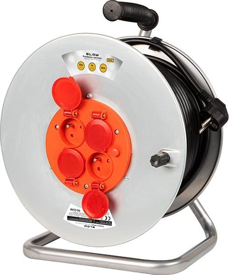 98-754# Przedłużacz sieciowy pr-61 4-gniazda z uziemieniem 50m bęben metalowy 3x2,5mm