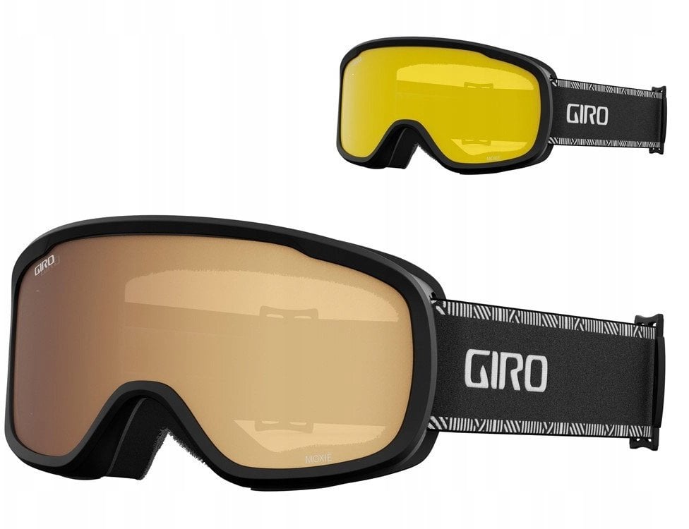 Gogle zimowe GIRO MOXIE BLACK WHITE CHUTE (szyba AMBER GOLD 19-42% S2 + YELLOW 77% S1) (NEW 2024/2025)