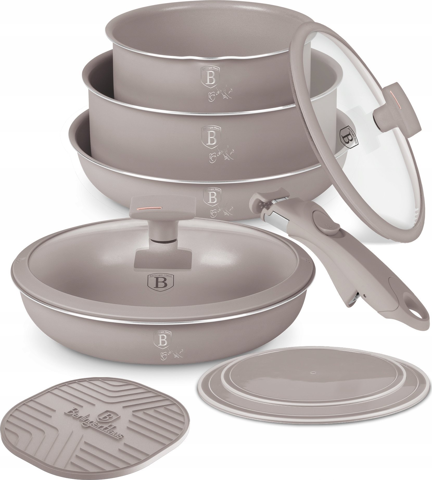 ZESTAW GARNKÓW TYTANOWYCH 9 ELEM. BERLINGER HAUS BH-8255 TAUPE