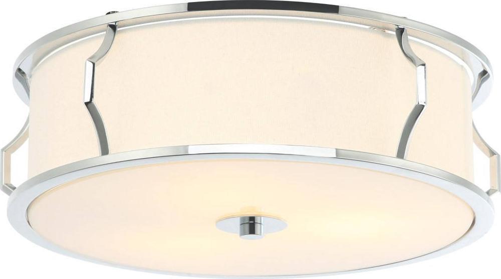 Lampa sufitowa Orlicki Design LAMPA sufitowa Pirelo PL Cromo Orlicki Design klasyczna OPRAWA okrągły plafon abażurowy biały chrom