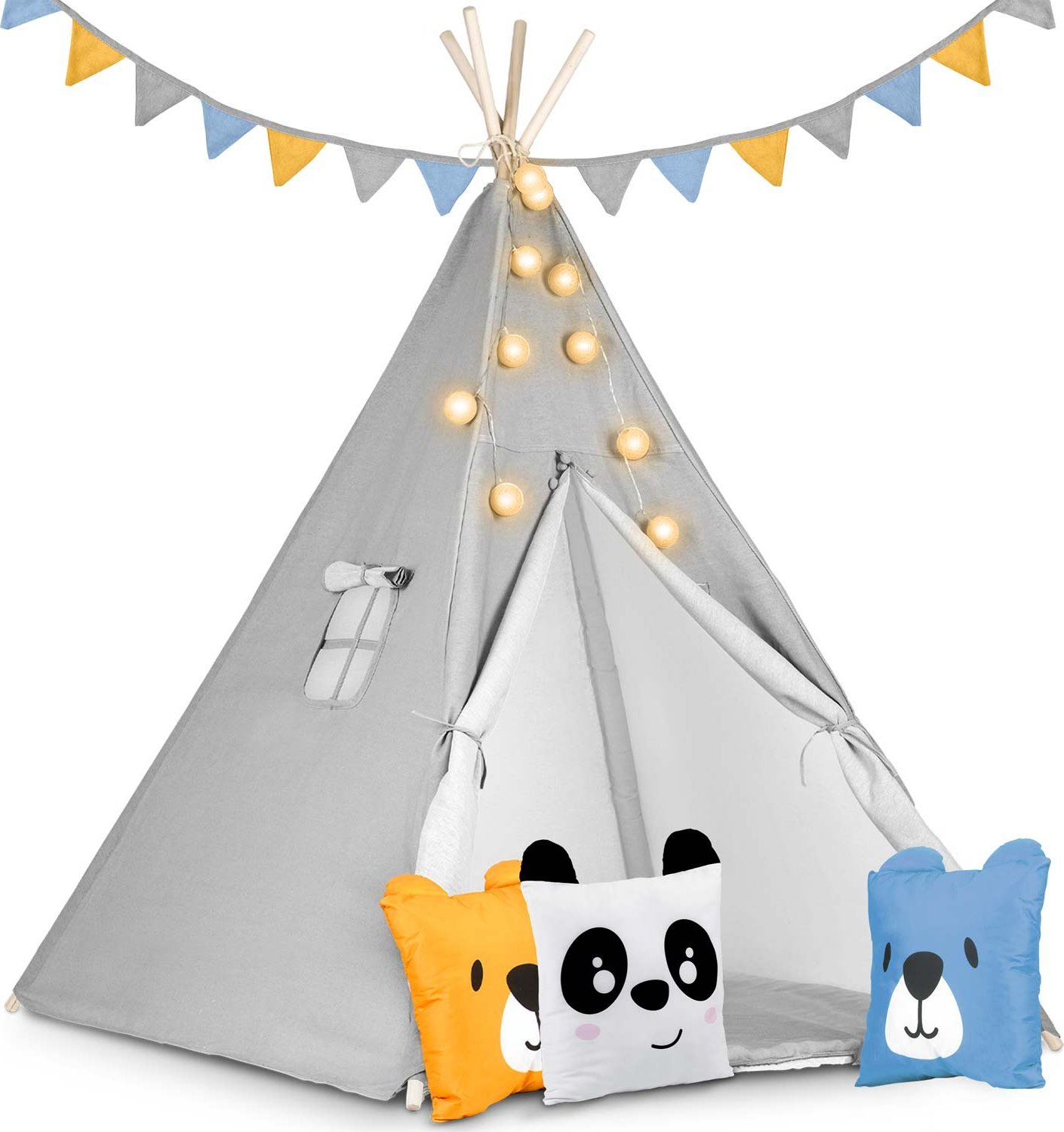 Nukido Namiot tipi dla dzieci ze światełkami Nukido - szary