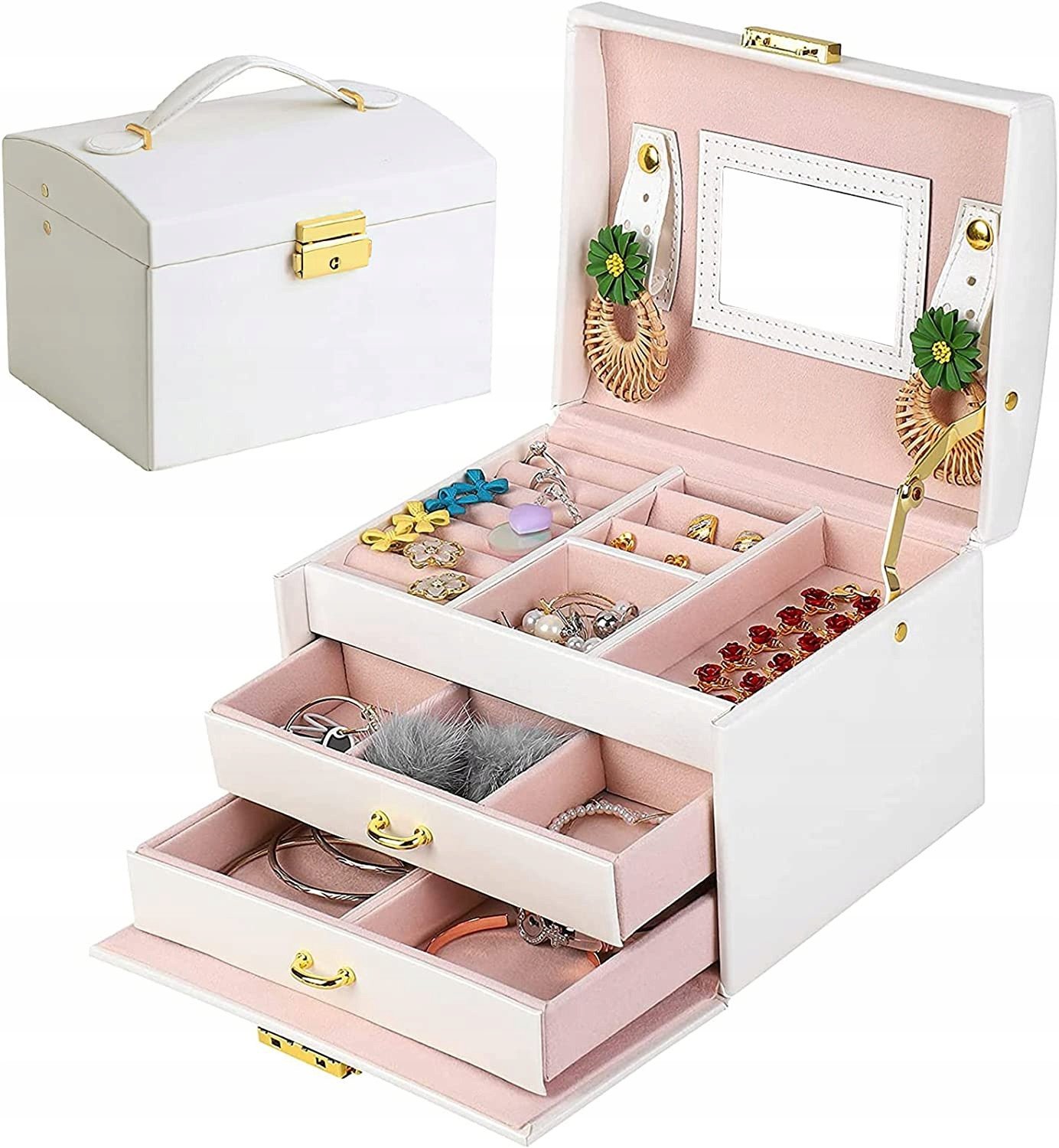 Kuferek Szkatułka Organizer Na Biżuterię Elegancki