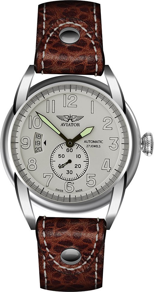 Zegarek Aviator Zegarek męski Aviator V.3.07.0.019.4 brązowy