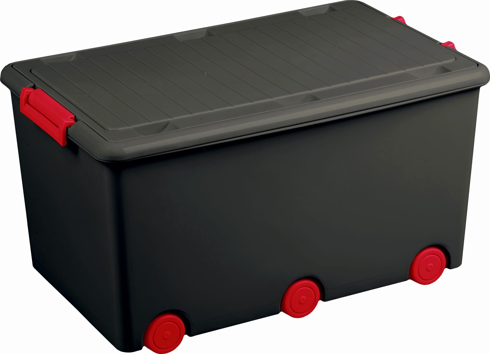 Tega Baby Duża skrzynia na kółkach grafitowa z czerwonym 60l