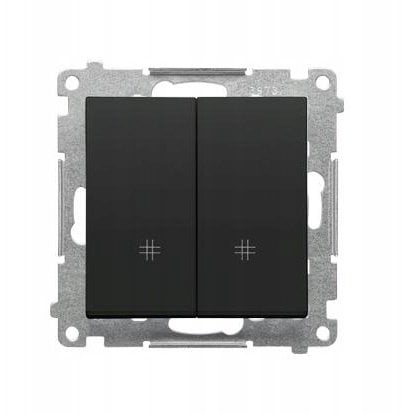 Kontakt-Simon Łącznik krzyżowy podwójny (moduł) 10 AX, 250 V~, szybkozłącza czarny mat TW7/2.01/149