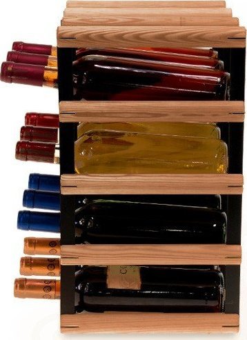 Wamar-Sosenka Regał na wino Stojak na 12 Butelek Szklanych/ PET RW-8/ 3x4 Brązowy Metal + Drewno RW-8-3X4-12_O_BR