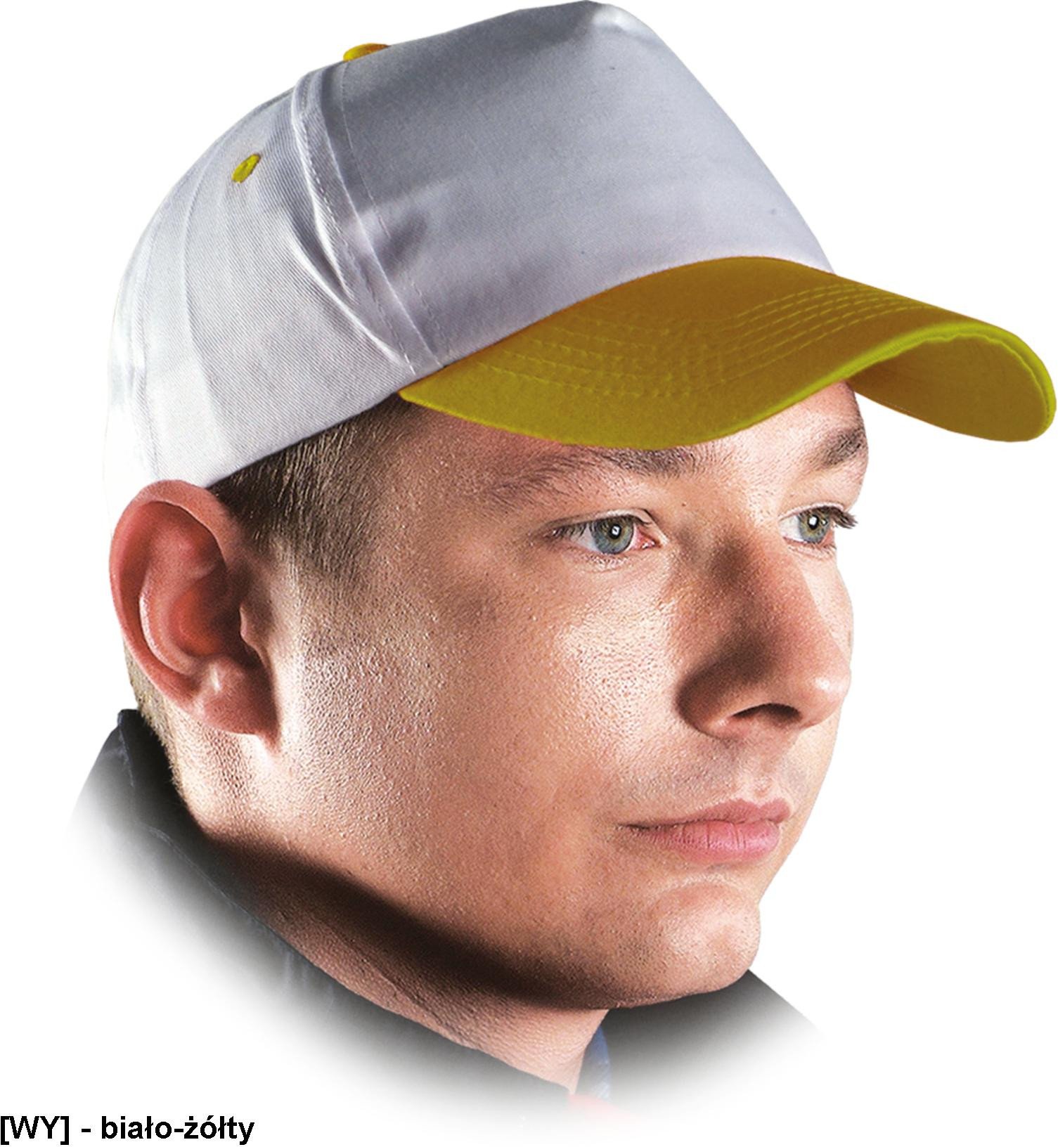 R.E.I.S. CZ - Czapka drelichowa jednokolorowa - biało-żółty - NOWE KOLORY!!!