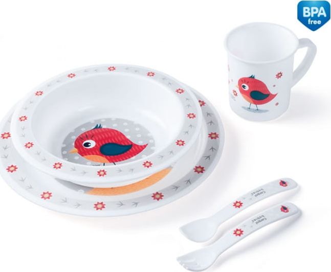Canpol Plastikowy zestaw stołowy Cute Animals, Ptaszek 4/401 Canpol babies