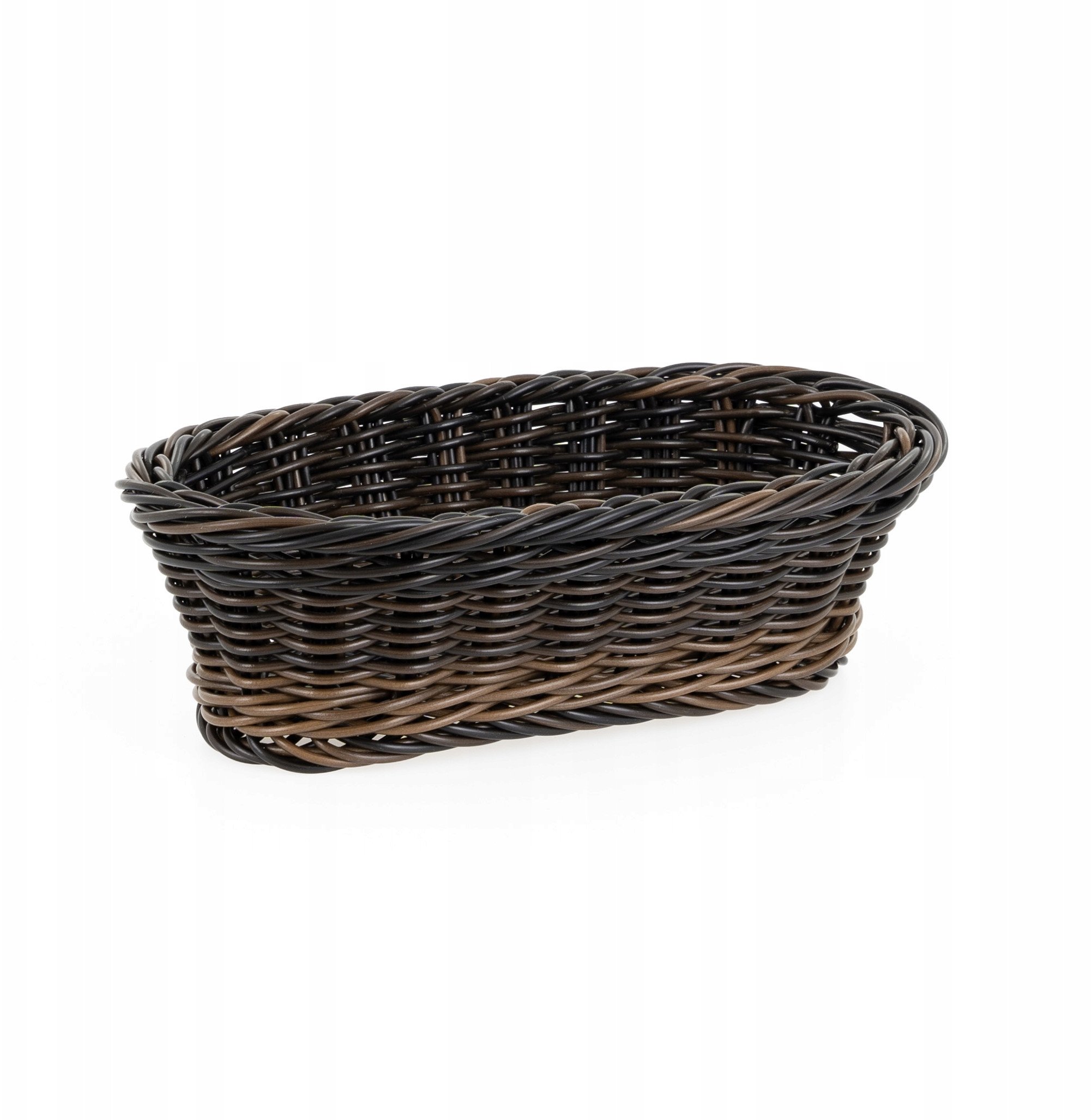 Koszyk owalny z polirattanu 230x100x60 mm, czarnobrązowy | TECHNICA, Gold Line