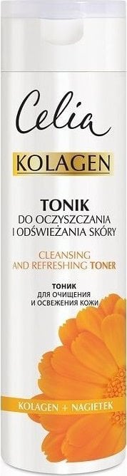 Celia Seria kolagenowa Tonik do oczyszczania i odświeżania skóry z nagietkiem 200 ml