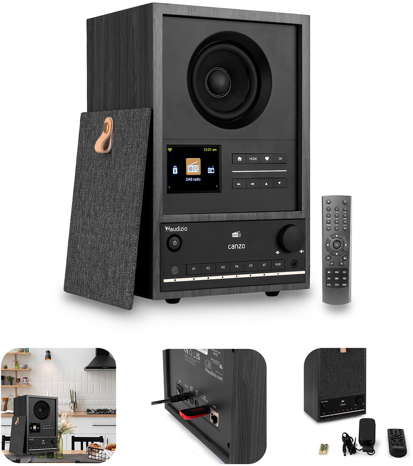 Radio internetowe DAB+/FM BT WIFI Canzo Audizio ciemnoszare one size