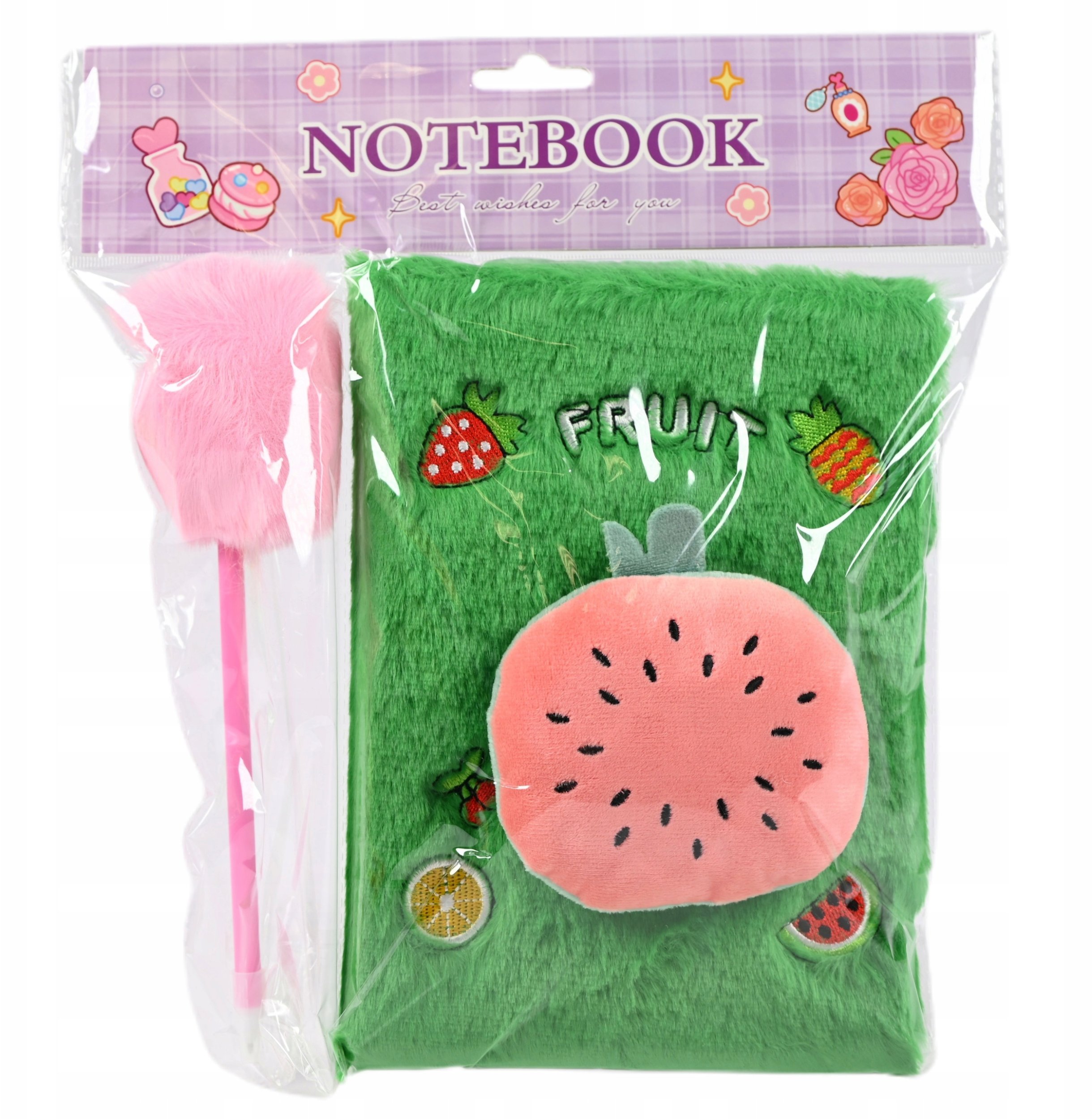 Notes pluszowy owoce+długopis D45021 73357