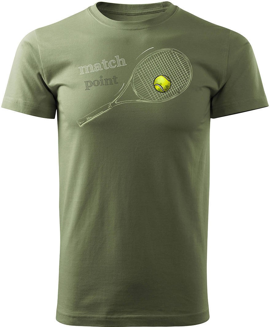 Koszulka tenis tenisowa z rakietą do tenisa męska khaki REGULAR S