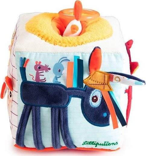 Lilliputiens LILLIPUTIENS Dźwiękowa kostka aktywizująca wielofunkcyjna Farma 9 m+