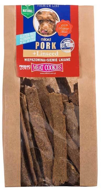 Milord Ciastka dla psa z wieprzowiną i siemieniem lnianym 80 g