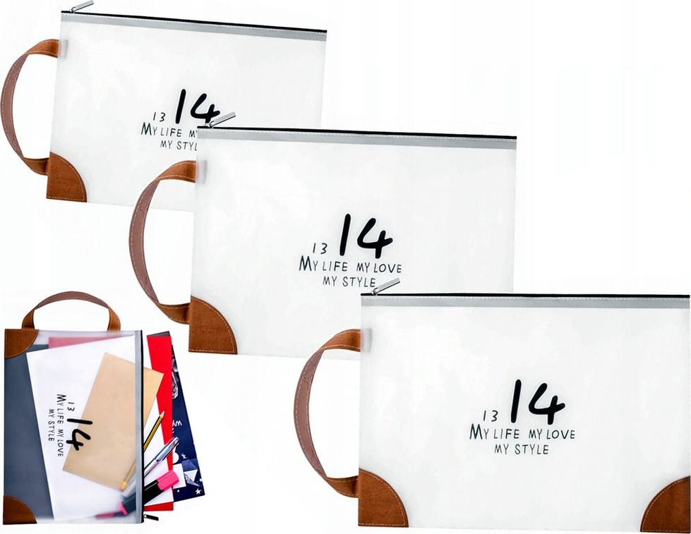 Elletro Eleganckie teczki na dokumenty, kopertowa, zamek Eko* A4, 3 Szt.